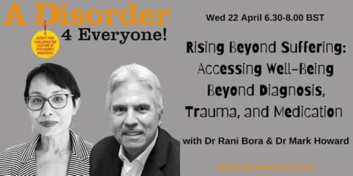 AD4E 22. april 2026: Rising Beyond Suffering: Accessing Well-Being Beyond Diagnosis, Trauma and Medication Plakat - A Disorder 4 Everyone! 22. april 2026 Rising Beyond Suffering: Accessing Well-Being Beyond Diagnosis, Trauma and Medication